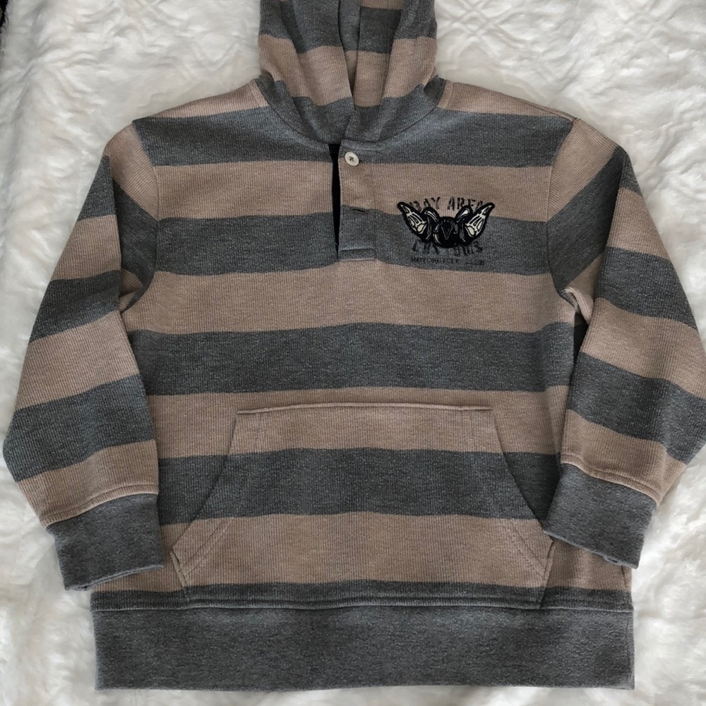 “Bay Area Customs” button front hoodie